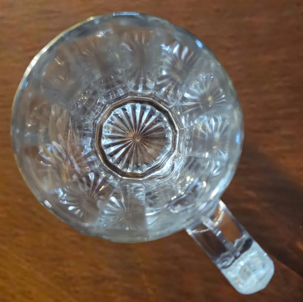 Vtg Beer Mug Heavy Glass Stein 2 Flying Ducks Cattails Reeds